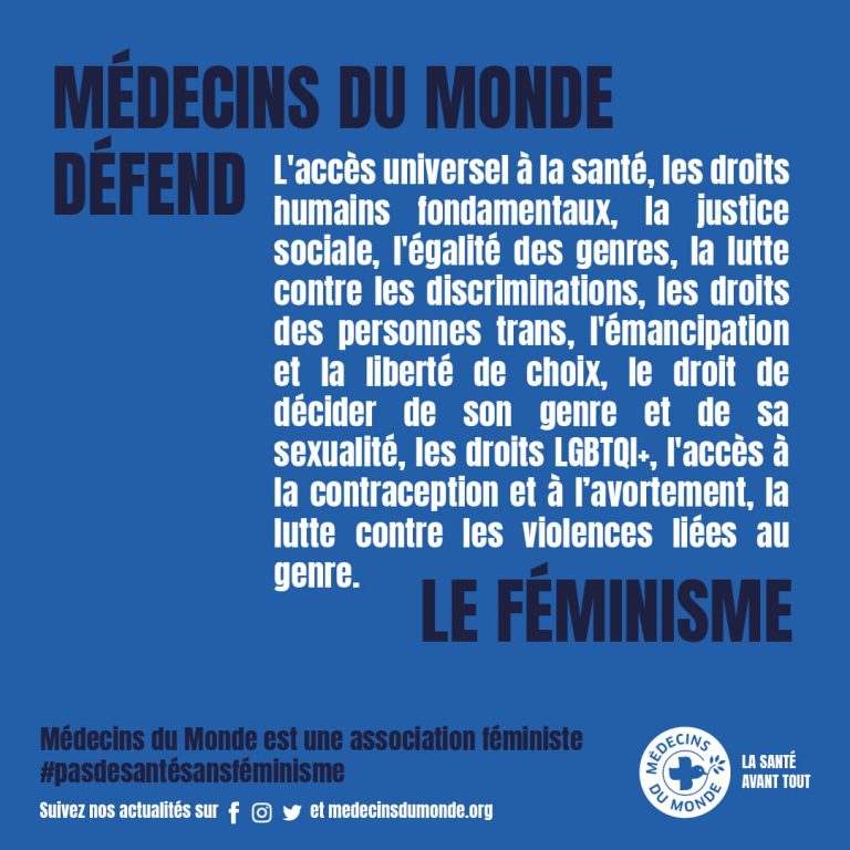 A l'occasion du Forum Génération Egalité, Médecins du Monde affiche son combat féministe.
